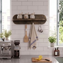 Yurupa Novion 60 cm Mutfak Düzenleyici Duvar Rafı 3 Askılı Patara Bronz Nov1-Pb
