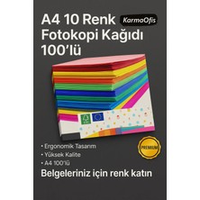 KarmaOfis 10 Farklı Renkte A4 Fotokopi Kağıdı 100'LÜ | Yüksek Kalite