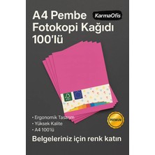 KarmaOfis Pembe Renk A4 Fotokopi Kağıdı 100'LÜ | Yüksek Kalite