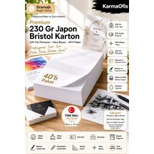 KarmaOfis Premium 230 gr Japon Bristol Karton 40'lı A4 | Sertifika, Başarı Belgesi ve Inkjet-Lazer Yazıcı Uyumlu
