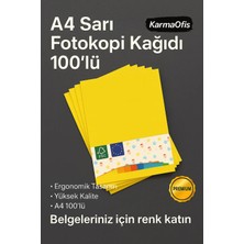 KarmaOfis Sarı Renk A4 Fotokopi Kağıdı 100'LÜ | Yüksek Kalite