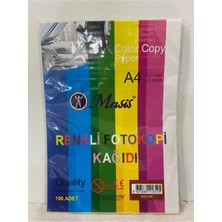 Masis Renkli Fotokopi Kağıdı 100 Adet A4 Yüksek Kalite ile Ofis ve Ev Kullanımına Uygun