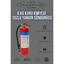 Vallentina 6 kg Kuru Kimyevi Tozlu Yangın Söndürme Cihazı TSE-HYB Belgeli Yüksek Performanslı