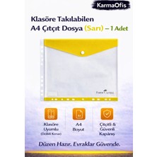Faber-Castell Sarı A4 Çıtçıt Dosya Klasöre Takılabilen – 1 Adet | Saydam, Delikli, Güvenli Dosyalama