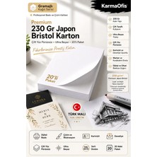 KarmaOfis Premium 230 gr Japon Bristol Karton 20'lı A4 | Sertifika, Başarı Belgesi ve Inkjet-Lazer Yazıcı Uyumlu