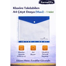 Faber-Castell Mavi A4 Çıtçıt Dosya Klasöre Takılabilen – 1 Adet | Saydam, Delikli, Güvenli Dosyalama