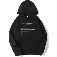 Brz Collection Unisex Oversize Arctic Monkeys - Do I Wanna Know? Hoodie Siyah