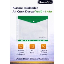 Faber-Castell Yeşil A4 Çıtçıt Dosya Klasöre Takılabilen – 1 Adet | Saydam, Delikli, Güvenli Dosyalama