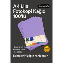KarmaOfis Lila Renk A4 Fotokopi Kağıdı 100'LÜ | Yüksek Kalite