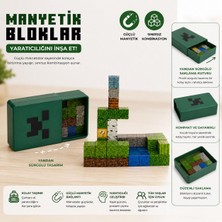 Kanilka 48 Parça Kutulu Manyetik Minecraft Temalı Seyahat Boy Yapı Blokları