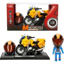 Sunman Motorcycle MY66-M1217K Motosiklet Bmw Kasklı Figür Sesli Işıklı 1:14 3+