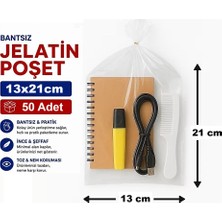 Jokey Ambalaj 13x21cm Berrak, Dayanıklı Bantsız Jelatin e-Ticaret, Aksesuar Saklama Poşeti (50 Adet)