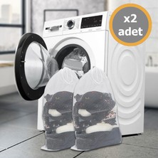 Mor Bebe 2 Adet Çamaşır Yıkama Filesi İpli 35X45 Cm Büyük Boy Beyaz Renkli Koruyucu Aksesuar