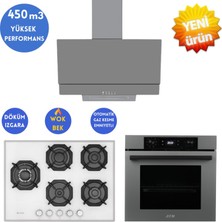 Eminçelik ve Afm Tech Marka/ Wy  1'wok Antrasit-Gri  Ankastre Set ( 22 386 Y Beyaz+ FM7710 +FM3407)