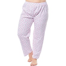 Kadın Osmanlı Jumbo Boy Tek Alt Pijama Çiçek Desenli %100 Pamuk Lastikli Bel Özellikli