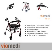 Viomedi Rl-10 Tekerlekli Rolatör Yürüteç