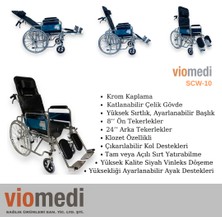 Viomedi Scw-10 Sırtı Yatabilen Tuvaletli Tekerlekli Sandalye