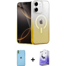 Marsilyan™- iPhone 11 Kılıf Eksen Minimal Özel Seri - Siyah Bilvis 5in1 5d Magic Hayalet Cam Ekran Koruyucu + Neon Fosforlu Kamera Lens - Yl