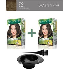 Sea Color 2'li Paket Natural Effect Set Boya Amonyaksız 7.0 Kumral , Boya Tası ve Fırça Hediye!