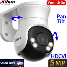 Dahua (HAC-PT1500A-IL-A-360B-S2) 5mp Dual Lıgth Dahili Mikrofonlu Hdcvı Pt Kamera