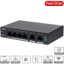Dahua (CS4006-4GT-60) 6 Port Gigabit 4 Port Poe Cloud Yönetilebilir Swıtch
