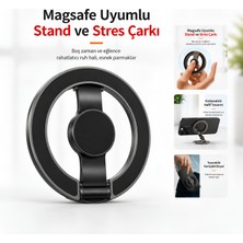 Dexmon Magsafe Telefon Tutucu Ring Stand 360° Döner Stres Çarkı Manyetik Telefon Halkası Katlanabilir Stand