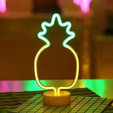 Özel Ananas Neon LED Lamba Dekoratif Gece Lambası Tropikal Tasarım Masa ve Oda Aydınlatması