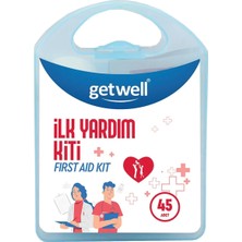 Getwell 45'li İlk Yardım Kiti Şeffaf Yara Bandı ve Steril Gaz Kompres İçeren Pratik Set