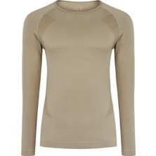 Erkek Seamless Termal Sweatshirt Kum Renk Seçeneğiyle Thermoform Outdoor Kullanım İçin Rahat Fit