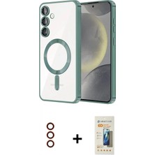Marsilyan™- Galaxy S23 Plus Kılıf Nova Işık Özel Seri - Siyah 6d Mat Seramik Hayalet Nano Ekran Koruyucu + Metal Kamera Lens - Kı