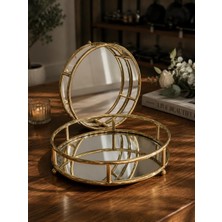 Şahane Home 2 Li Yuvarlak Tepsi-Gold