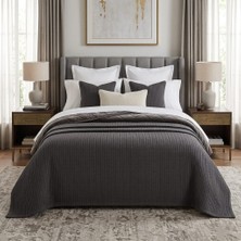 Lussart Collection Örgü Desen Füme Rengi Çift Kişilik Pike (200X240CM) %100 Cotton