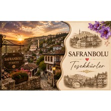 Papelia Safranbolu Temalı Teşekkür Kartı | 200 gr Mat Fotoğraf Kağıdı | Ultra Gerçekçi Baskı | Hediyelik Paket ve Sipariş Teşekkür Kartı