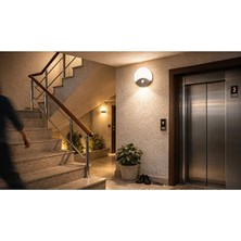 K2 Global 15W Sensörlü Yuvarlak LED Duvar Armatürü – 1190LM – 6500K – Hareket Sensörü