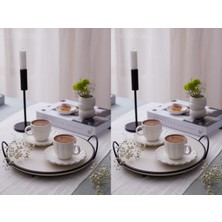 Kütahya Porselen Bone Luz Kahve Fincan Takımı 90CC Platin Yaldızlı 8 Parça 4 Kişilik
