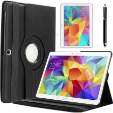 Case 4U Galaxy Tab 4 10.1 T530  Uyumlu C4U Dönebilen Standlı Kılıf-Siyah