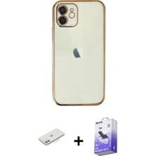 Marsilyan™- iPhone 11 Kılıf Vadi Minimal - Siyah Bilvis 5in1 5d Magic Hayalet Cam Ekran Koruyucu + Renkli Kamera Lens Koruma Cam - Pe
