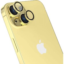 Case 4U iPhone 15 Plus Uyumlu C4U Cl-15 Parmak Izi Bırakmayan Anti-Reflective Kamera Lens Koruyucu-Sar