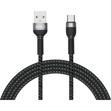 Case 4U Siyah Shira Serisi Type-C USB Kablo 2 Metre