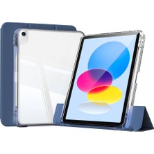 Case 4U iPad 11.nesil 2025 Kılıf Magnetik Ayrılabilen Airbagli C4U Sliding Tablet Kılıfı - Lacivert