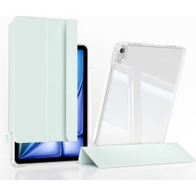 Case 4U ​apple iPad Air 11 2024 Kılıf Magnetik Ayrılabilen Airbagli Uyumlu C4U Sliding Tablet Kılıfı-Açık Yeşil
