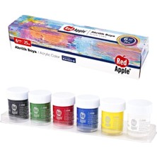 Red Apple Akrilik Boya 6 Renk 6 x 25 ml Standart Özellikli RA103-6 Seti