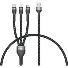 Case 4U Siyah ​shira Serisi 3 In 1 USB Kablo 30CM
