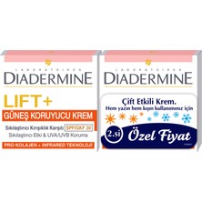 Diadermine Lift+Sun Protect Krem SPF 30 Tüm Cilt Tipleri İçin 2'li 50 ml+50 ml