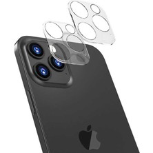 Case 4U iPhone 13 Pro Max Uyumlu C4U Kamera Lens Koruyucu Cam Filmi-Renksiz