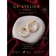 Up Atelier 925 Ayar Gümüş 2 Renk Gold Silver Renk Küpe
