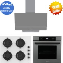 Afm Tech ve Ferre Marka/ Gw  Antrasit-Gri Turbo Cam Ankastre Set  (CS206-FA Beyaz + FM7710 +FM3407)
