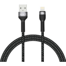 Case 4U Siyah Shira Serisi Lightning USB Kablo 1 Metre