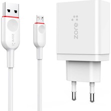 Case 4U ​​zore Xmac Serisi Zr-X2 Micro 2 In 1 Şarj Seti - Beyaz
