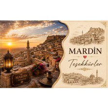 Mardin Temalı Teşekkür Kartı | 200 gr Mat Fotoğraf Kağıdı | Ultra Gerçekçi Baskı | Hediyelik Paket ve Sipariş Teşekkür Kartı